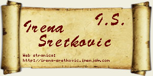 Irena Sretković vizit kartica